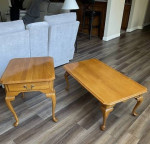 White oak coffee and end table.