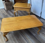 White oak coffee and end table.