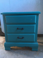 Aqua Blue Nightstand End Side Table