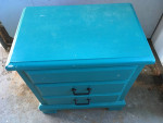 Aqua Blue Nightstand End Side Table