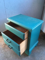 Aqua Blue Nightstand End Side Table