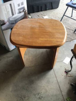 Oak table end side with awesome curved legs