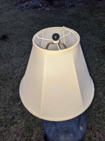 Black metal /glass End Table with built-in Lamp