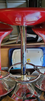 Red Pub Table and 2 Stools