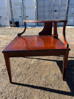 Mid Century Mahogany Corner Step End Table 2 Tier Corner End Table