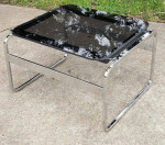 Mid Century Modern Chrome Side Table