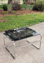 Mid Century Modern Chrome Side Table