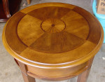 Round Inlay Cherry End Table with 1 Drawer T-247-6