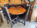 Rustic 48" Round Copper Table and 4 chairs