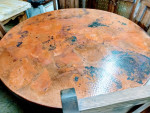 Rustic 48" Round Copper Table and 4 chairs