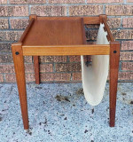Danish Modern Teak Table Magazine Holder by Bent Silberg Møbler