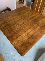 Sold square oak dining table and 4 chairs