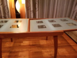 CALLIGARIS, REAL WOOD,TEMPERED GLASS TOP EXTENDABLE DINING ROOM TABLE