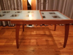 CALLIGARIS, REAL WOOD,TEMPERED GLASS TOP EXTENDABLE DINING ROOM TABLE