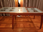CALLIGARIS, REAL WOOD,TEMPERED GLASS TOP EXTENDABLE DINING ROOM TABLE