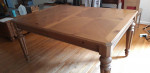 Expandable solid wood dining table + 4 matching chairs