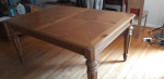 Expandable solid wood dining table + 4 matching chairs