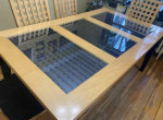Ashley Furniture Wood and Glass table and 8 chairs