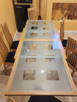 LUXURY, ITALIAN DINING ROOM SET - EXTENDABLE TABLE + 6 CHAIRS, MINT