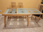 LUXURY, ITALIAN DINING ROOM SET - EXTENDABLE TABLE + 6 CHAIRS, MINT