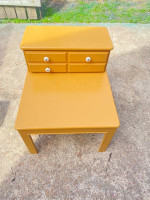 Single Dull Gold Oak Step up End Table