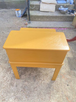 Single Dull Gold Oak Step up End Table