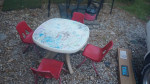 table set for kids 30 x 30 n 20 inch tall $20 .  chairs $7 ea.  c my other items