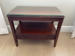 Mahogany wood side end table with drawer