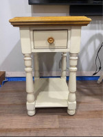 Ashley Furniture solid wood side table with drawer