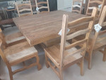 Brazilian Pine Dining Table with 8 Solid Wood Chairs