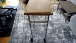 Portable chopping block table with rack on wheels