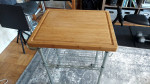 Portable chopping block table with rack on wheels