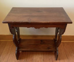 Wood accent side sofa table 26”W x 15”D x 26”H