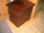 Estate End Table, cabinet, shelves, chairs,