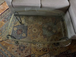 Wrought Iron Coffee Table with Glass Tabletop
