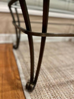 Wrought Iron Coffee Table with Glass Tabletop