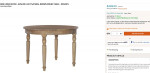 Table solid wood round 48" expand with leaf