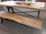 Beautiful Live Edge Solid Hardwood Dining Table & Bench