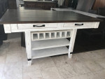 Counter Height Dining Table with Wine Rack & Storage
