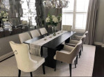 NEW Dark Beautiful Extendable Dining Table Set - New