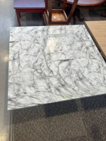 36"x36"x29"H square conference restaurant table in White/Gray Marble t