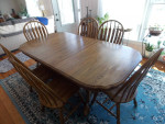 Solid Oak Wood Dining table with 6 chairs