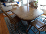 Solid Oak Wood Dining table with 6 chairs