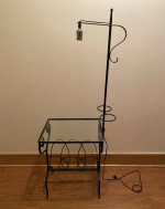 51x12.5x16.5” lamp/glass table/drink holder/magazine rack