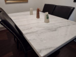 Marble Table w/4 Leather Chairs