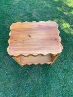 Real wood decorative artsy, two shelf stand/end table