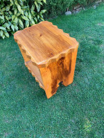 Real wood decorative artsy, two shelf stand/end table