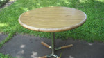 Table wood grained round expandable
