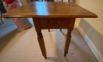 Shape shifting folding wood table   34x34” open and 17x34” closed.