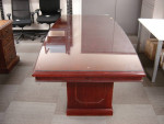 Used Traditional Conference Table 98"x46" Mahogany Wood with Glass